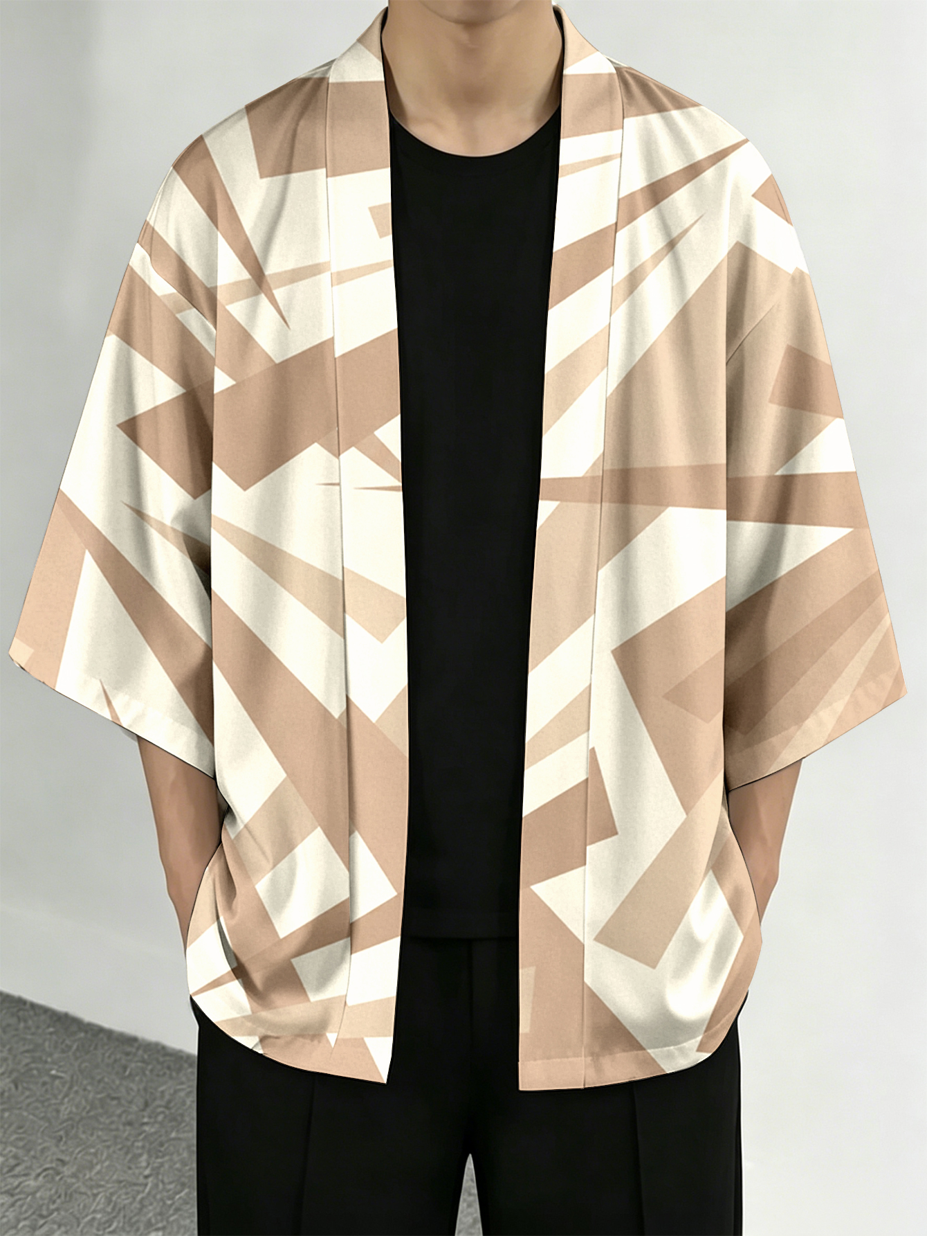 Street Fashion Kimono - Men's casual top Geometric Art Pattern