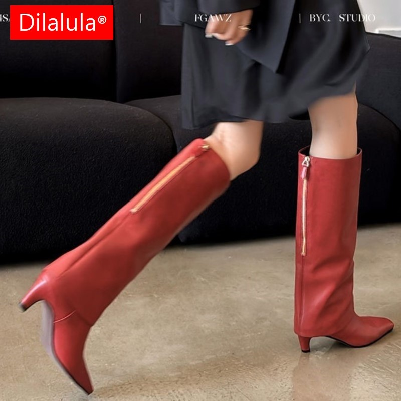 Street Fashion Winter 2026 - Dilalula 2026 Real Sheepskin Women Knee