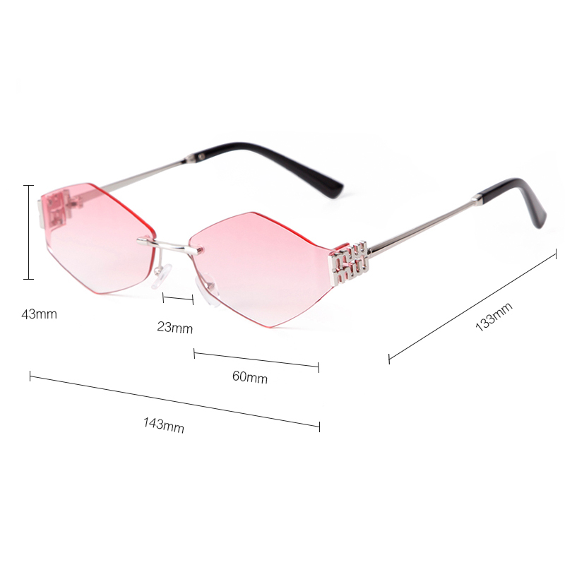 Trend Hexagon Rimless Sunglass - Street Fashion China Models reseña y precio