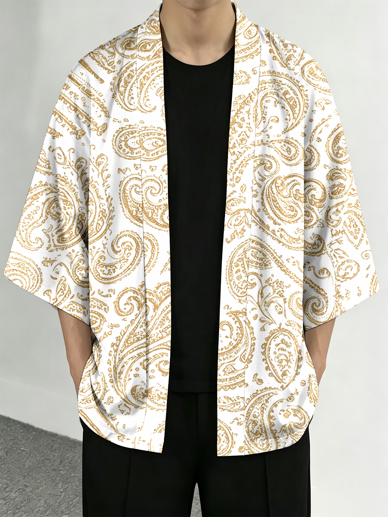 Men's casual top Elegant Paisl - Street Fashion Kimono reseña y precio