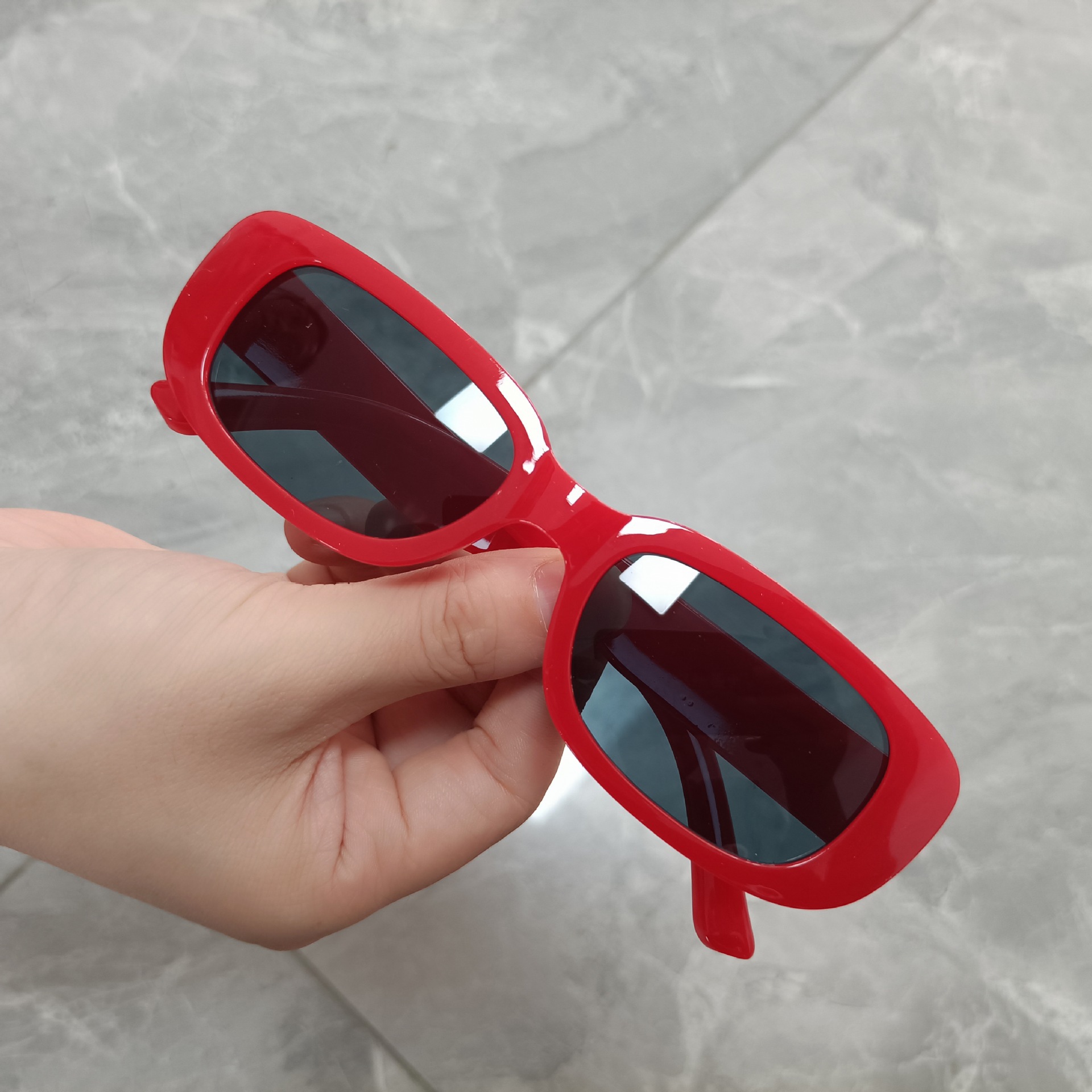 New Small Rectangle Sunglasses - Street Fashion Photo reseña y precio