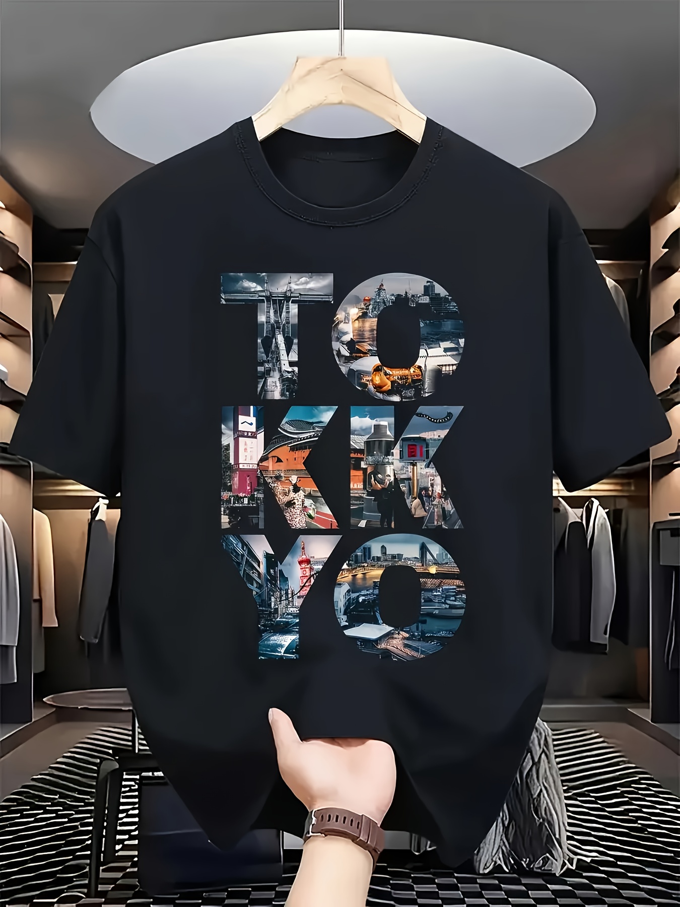 Trendy Men's Black Graphic T-S - Street Fashion Photo reseña y precio