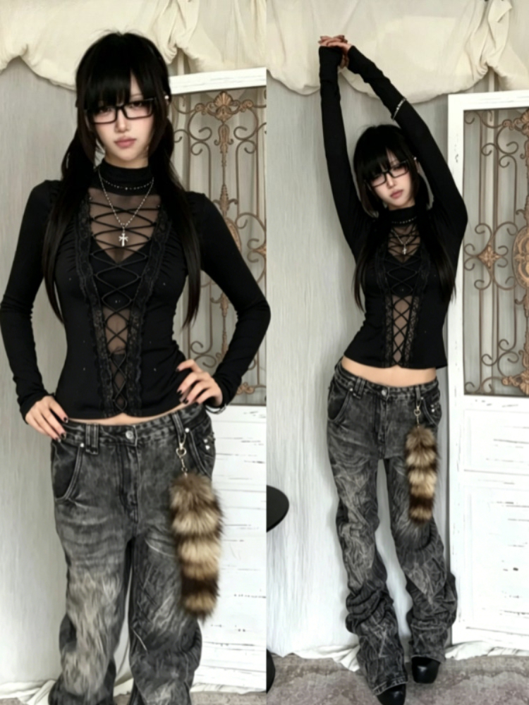Retro 2000s Vintage Gothic Lon - Street Fashion In Japanese reseña y precio
