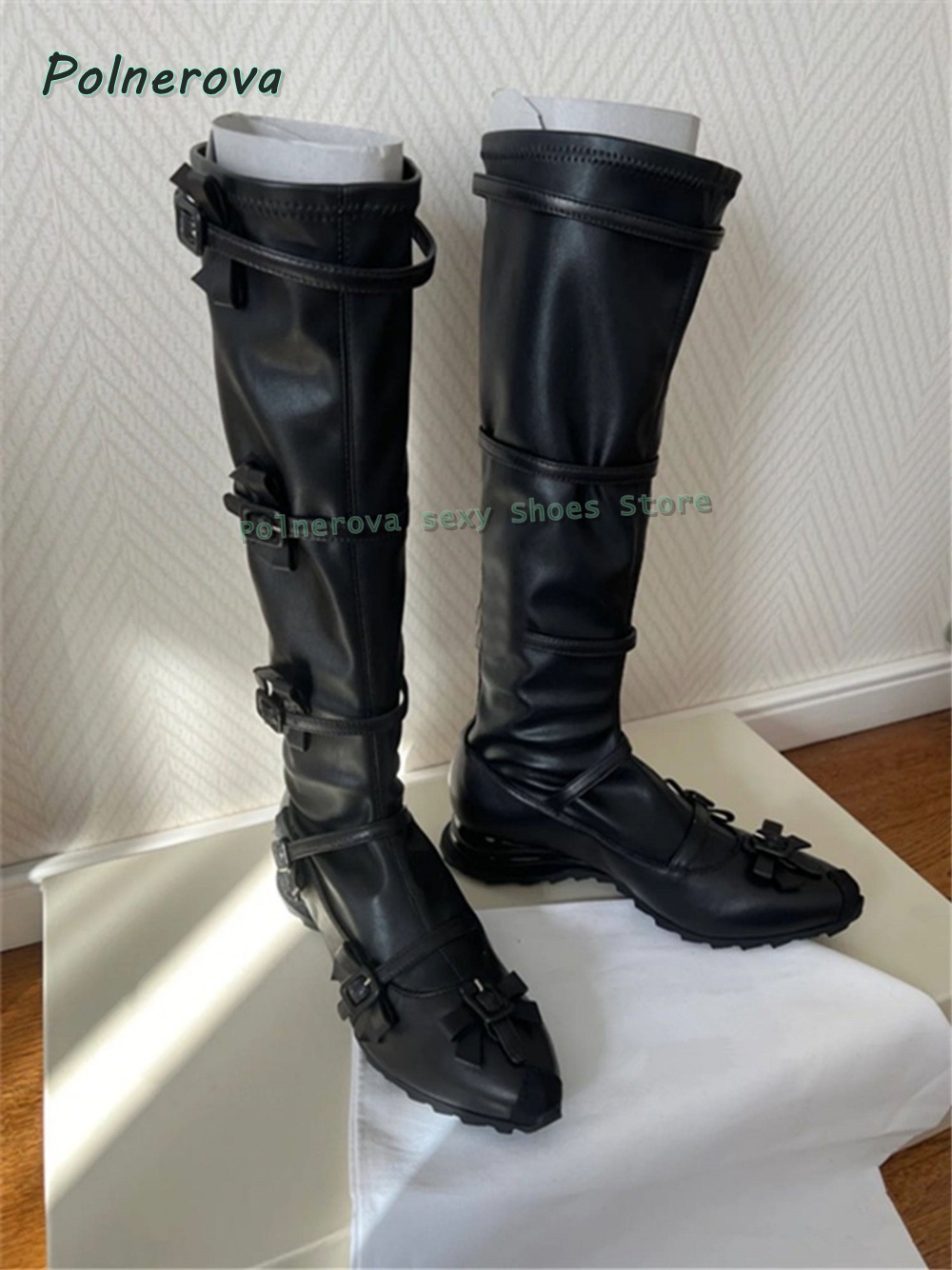 Black Bowknot Fashion Long Boo - Street Fashion Girl reseña y precio