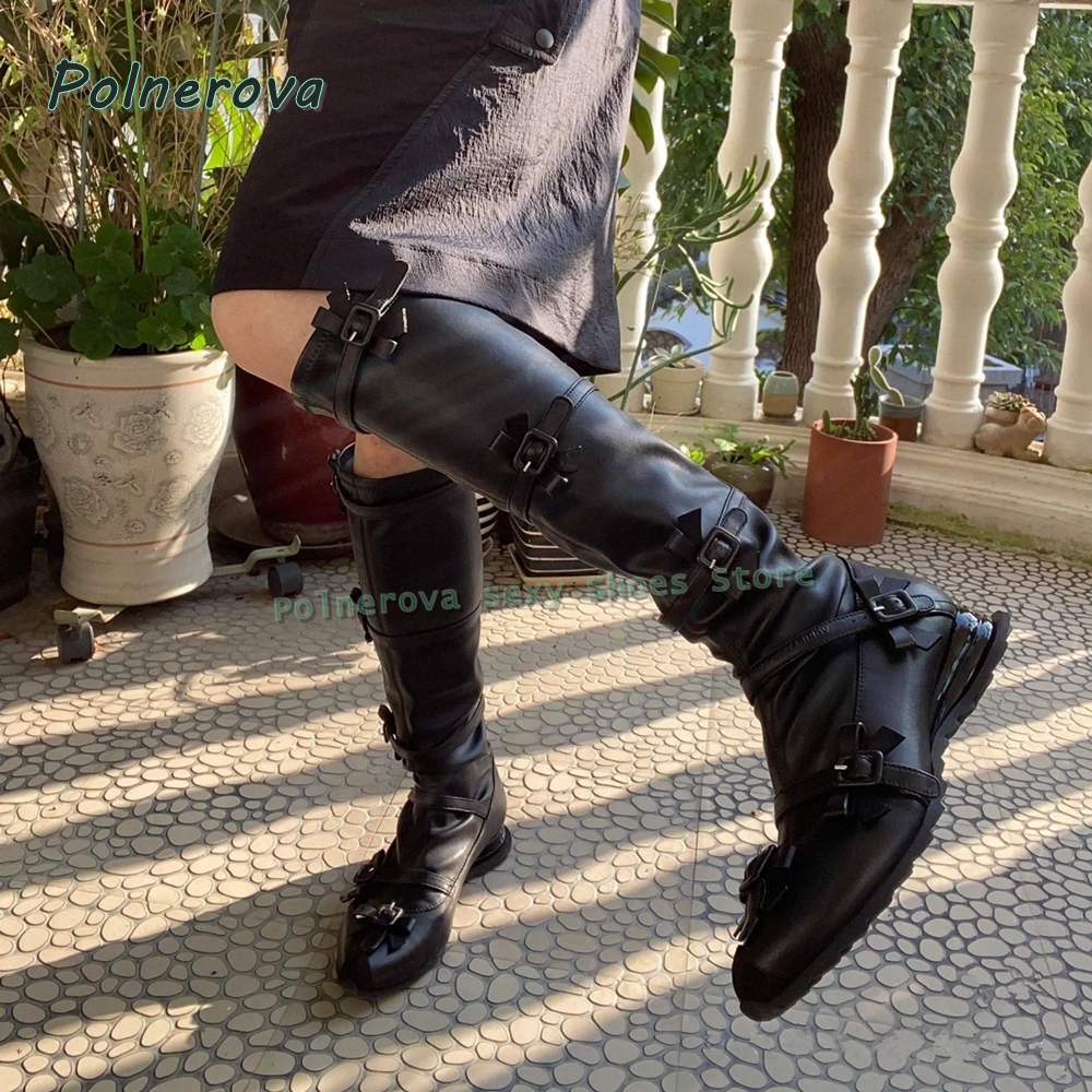 Black Bowknot Fashion Long Boo - Street Fashion Girl reseña y precio
