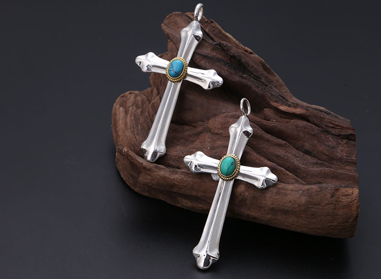 Sterling Silver Turquoise Cros - Street Fashion Photo reseña y precio