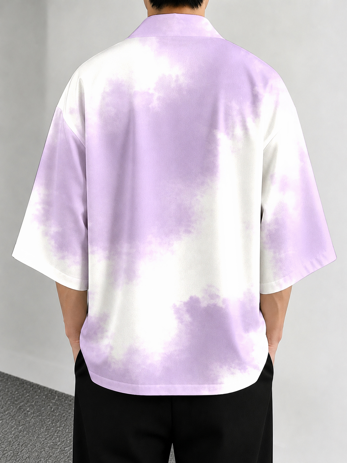 Men's casual top Light Purple  - Street Fashion Kimono reseña y precio