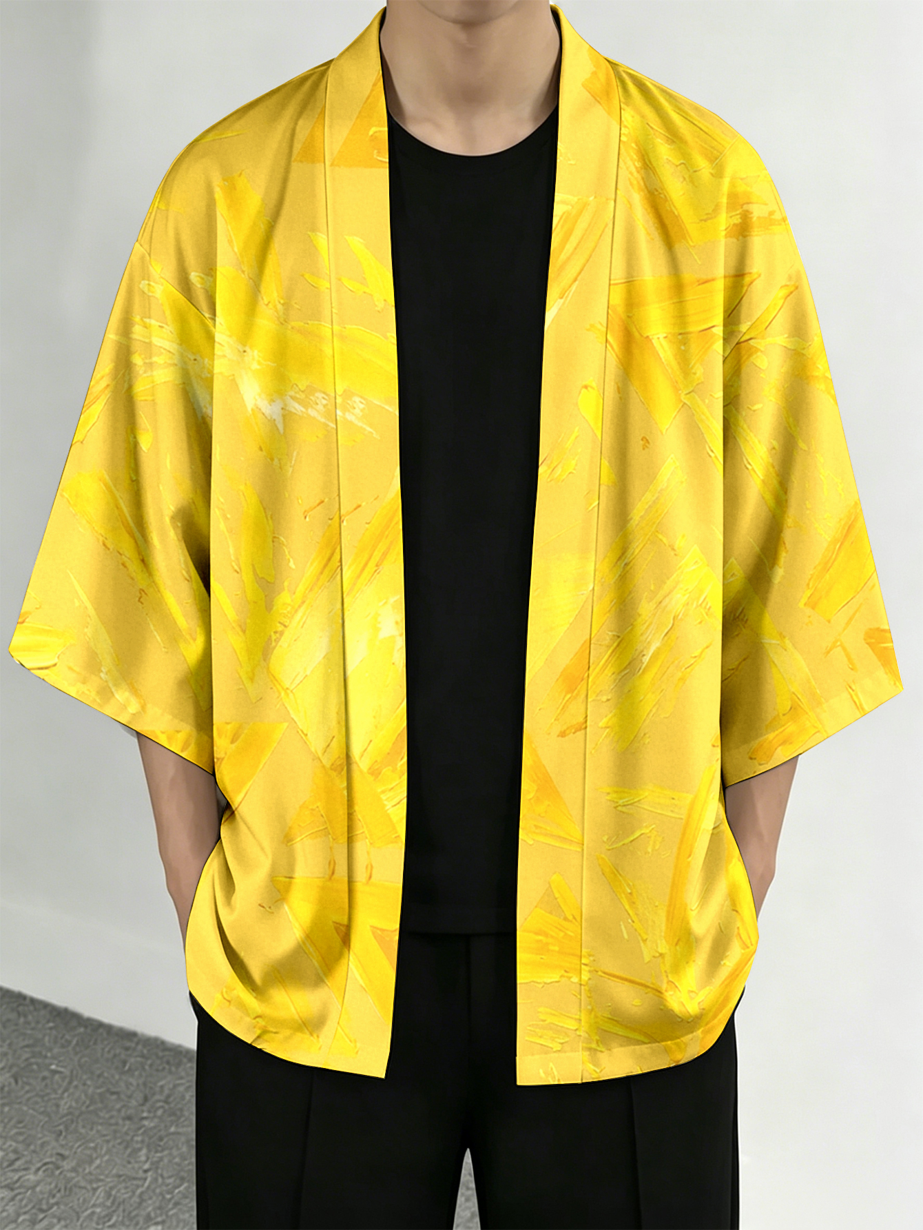 Men's casual top  Vibrant Yell - Street Fashion Kimono reseña y precio