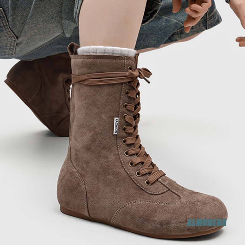 Men's Suede Mid-Calf Lace-Up B - Street Fashion Winter 2026 reseña y precio