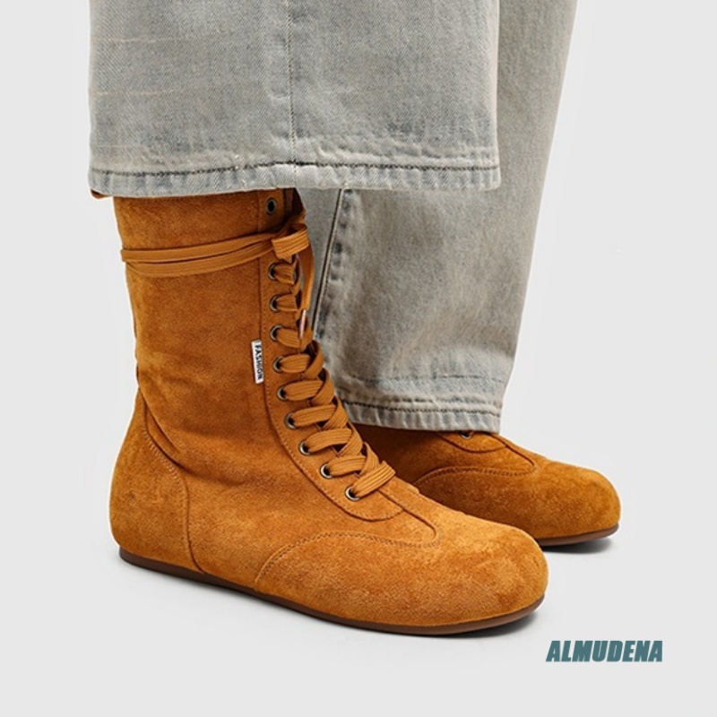Men's Suede Mid-Calf Lace-Up B - Street Fashion Winter 2026 reseña y precio