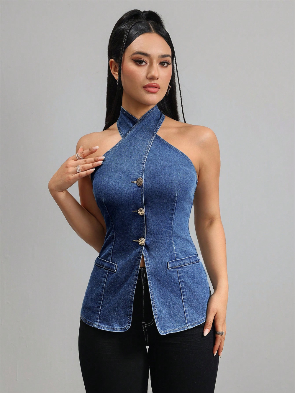 2026 new neck hanging sleevele - Street Fashion Girl reseña y precio