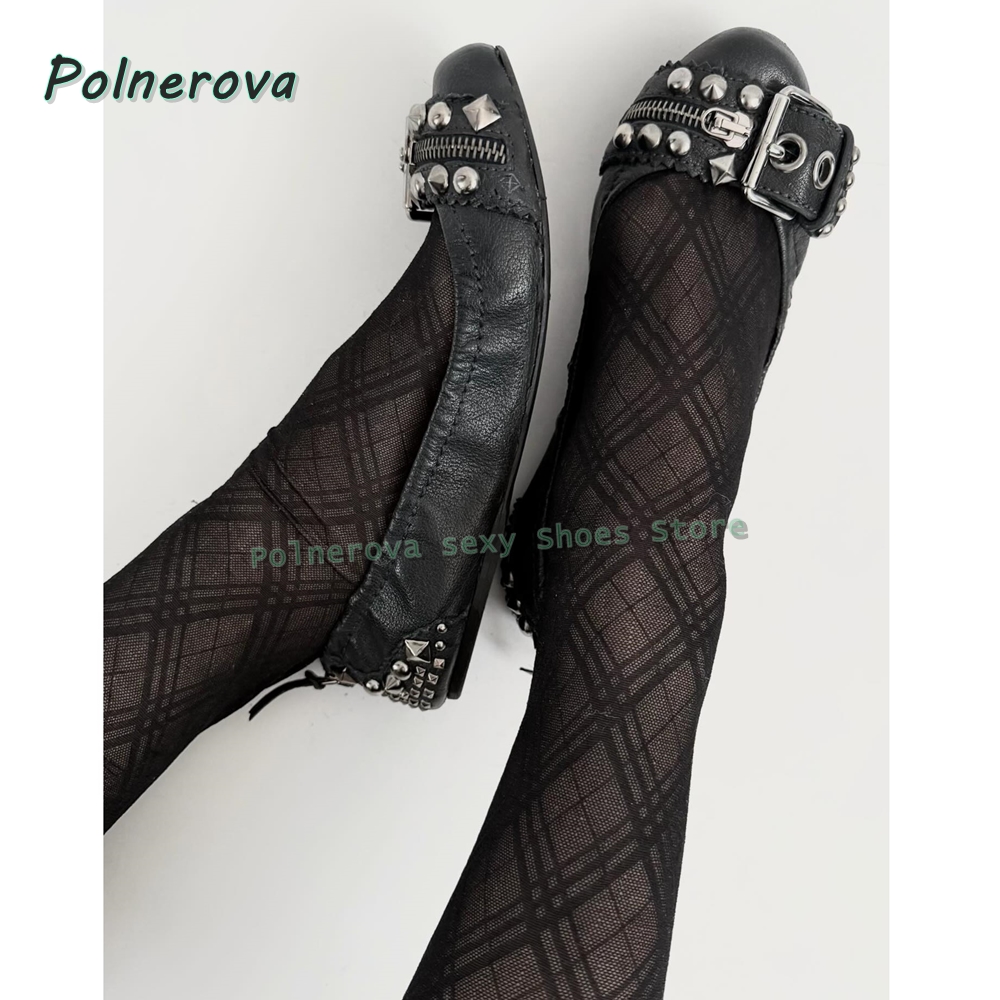 Rivet Belt Buckle Mary Jane Sh - Street Fashion Style reseña y precio
