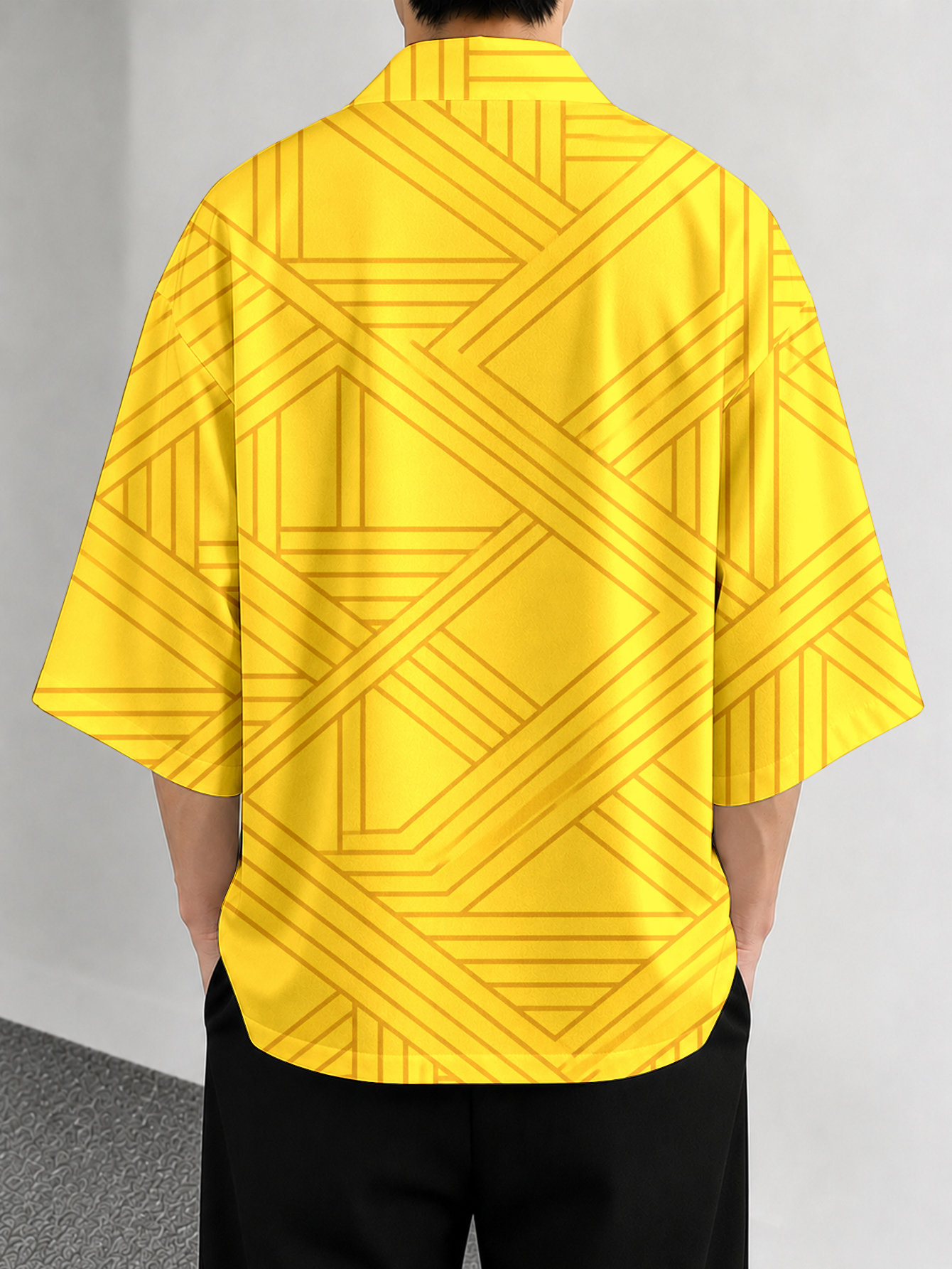 Men's casual top  Geometric Ye - Street Fashion Kimono reseña y precio