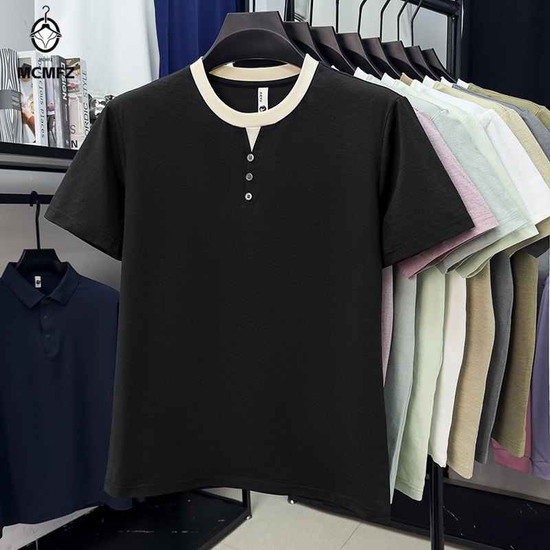 Men Casual Short Sleeve Henley - Street Fashion Style reseña y precio