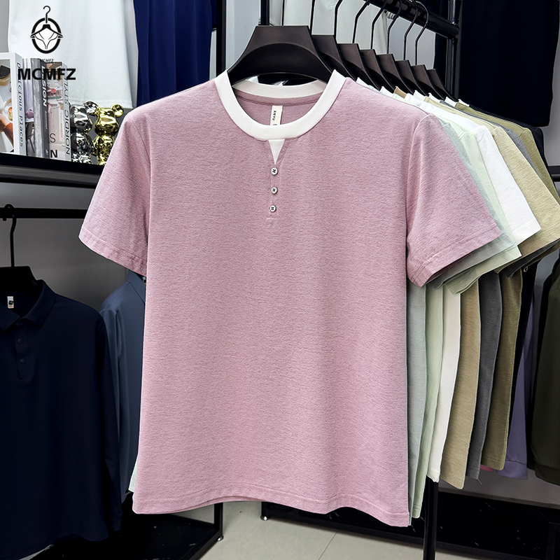 Men Casual Short Sleeve Henley - Street Fashion Style reseña y precio